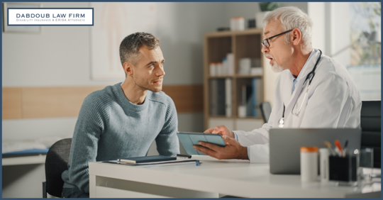 Man speaking with doctor in an office