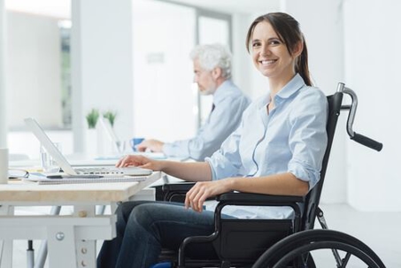 A woman in wheelchair