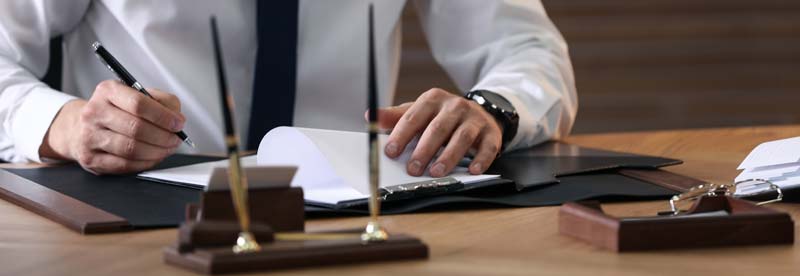 attorney working on a claim