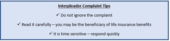 Interpleader Complaint Tips